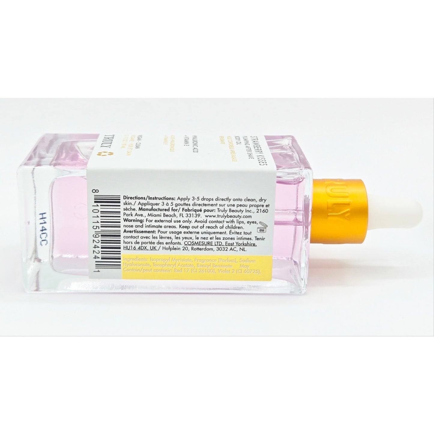 TRULY Beauty Strawberry Kisses Plumping Aftershave Oil & Body Cream Set~ NEW