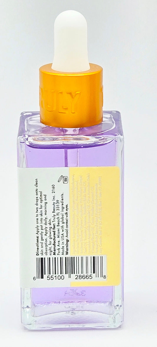 Dropper bottle of 'Glazed Donut' skincare product on a white background.