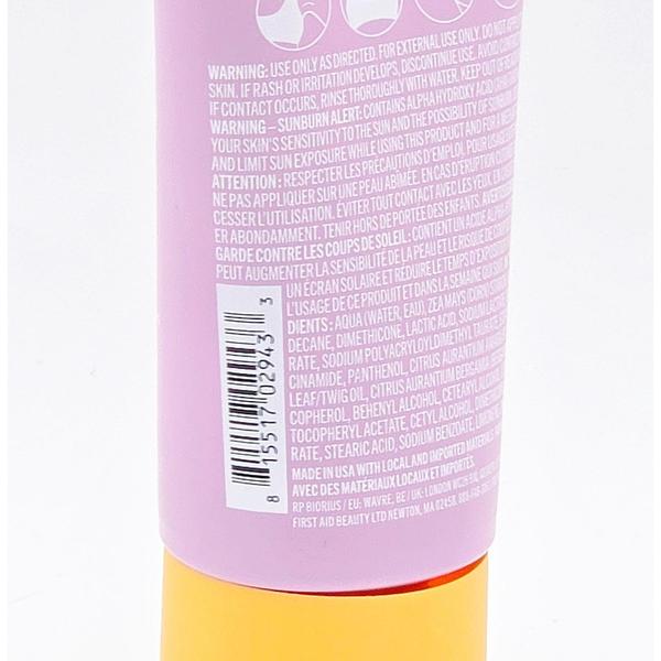 First Aid Beauty Whole Body Deodorant Cream tube with pink label, white text, and barcode.
