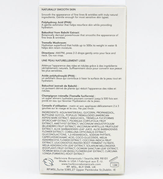 Herbivore Bakuchiol Retinol Alternative Smoothing Serum 1 fl oz
