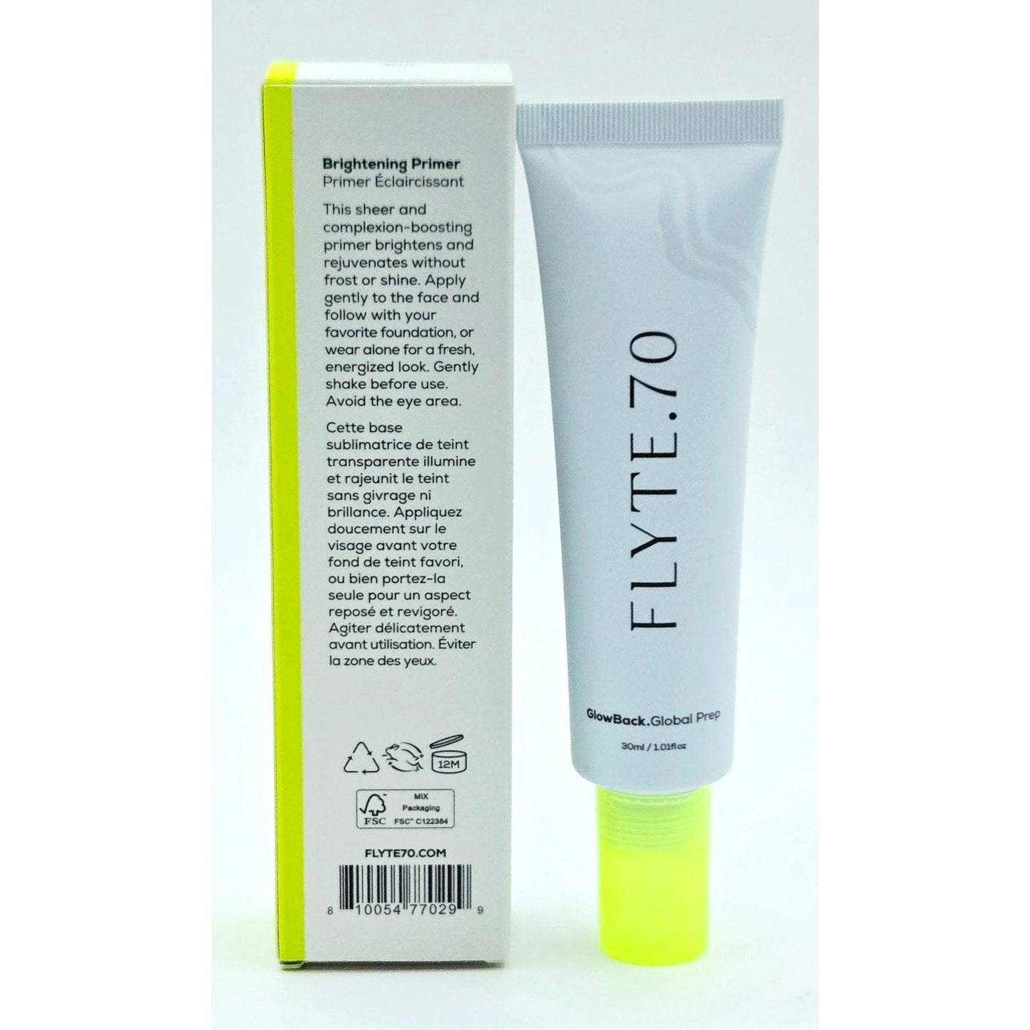 Flyte 70 GlowBack Global Prep Brightening Primer -Peachy Beige - 1.01 oz