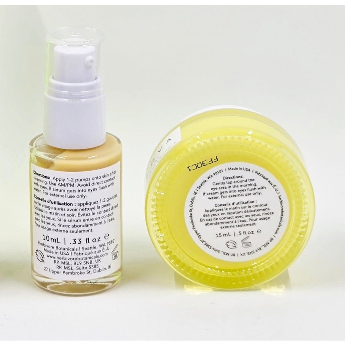 Herbivore SuperNova Eye Cream .5 oz + Mini Nova .33 oz - NEW - 15%Vitamin C