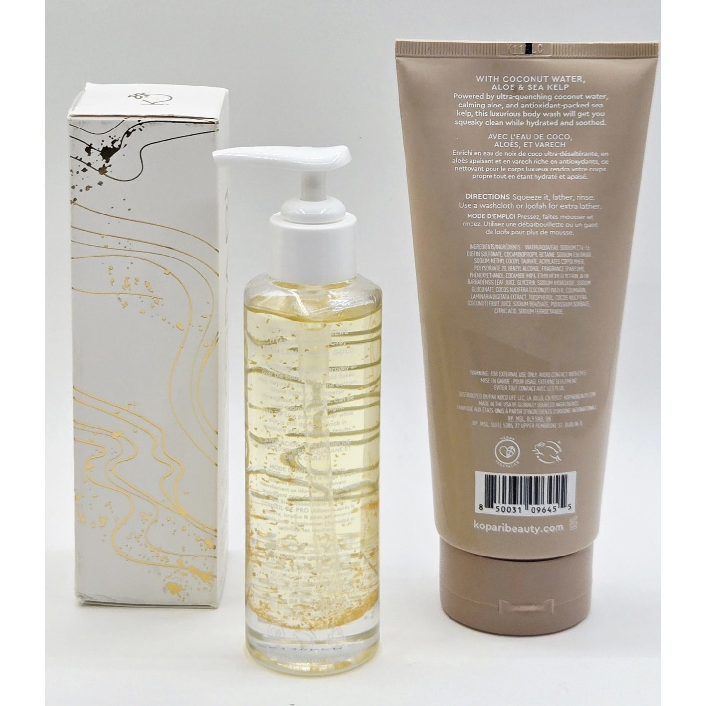 Kopari Tahitian Vanilla Hydrating Body Wash 8 oz + Golden Aura Body Oil 3.3 oz