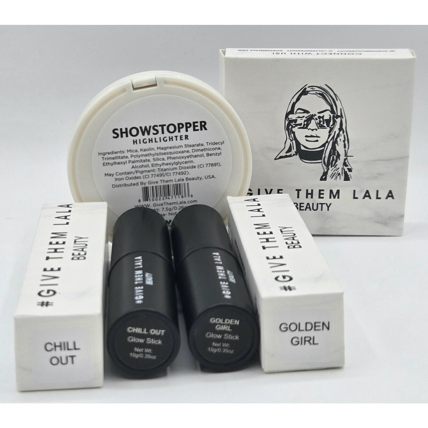 #Give Them Lala Highlighters- Showstopper Powder/Chill Out +Golden Girl Sticks