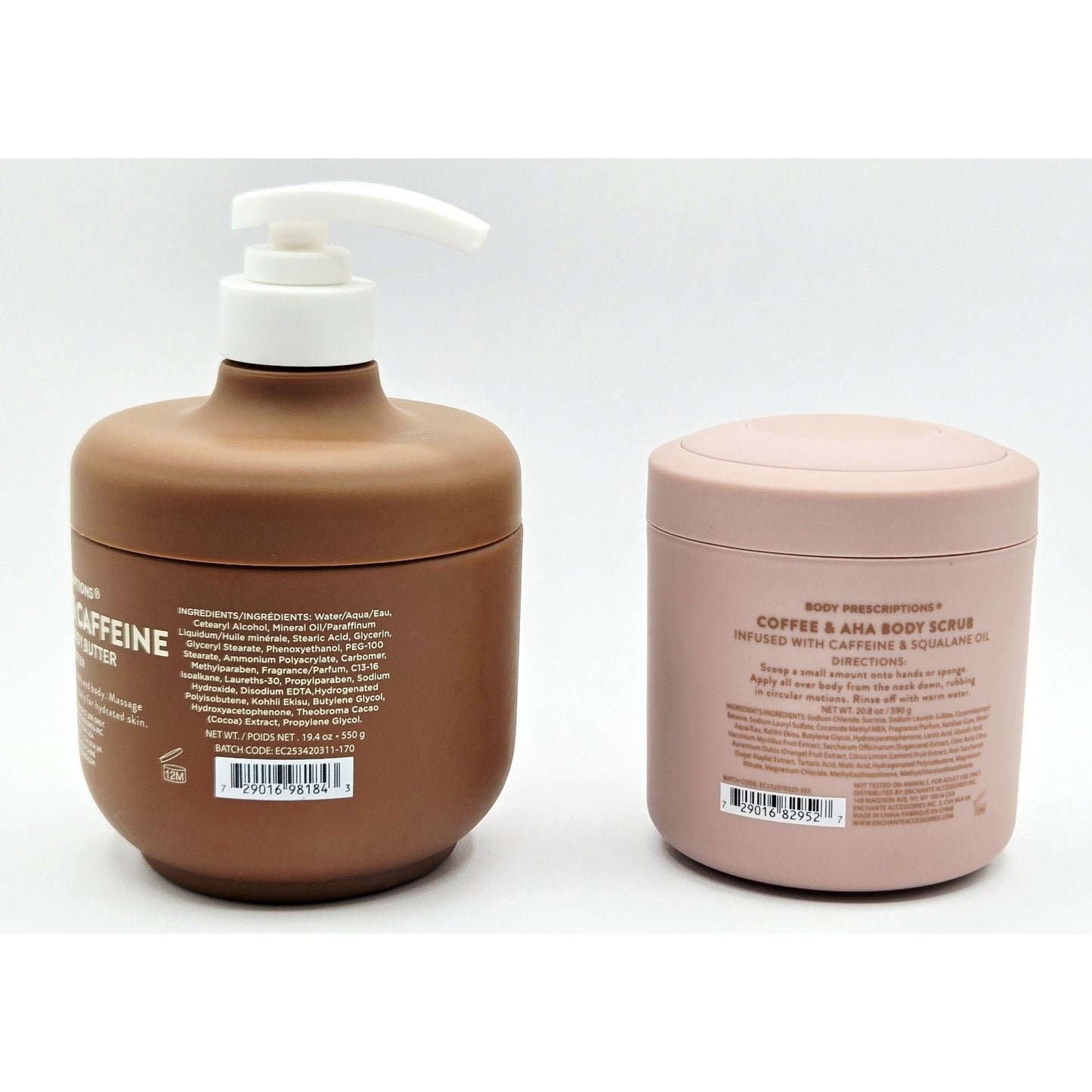 Body Prescriptions Squalane & Caffeine Body Butter + Cocoa & AHA Body Scrub NEW