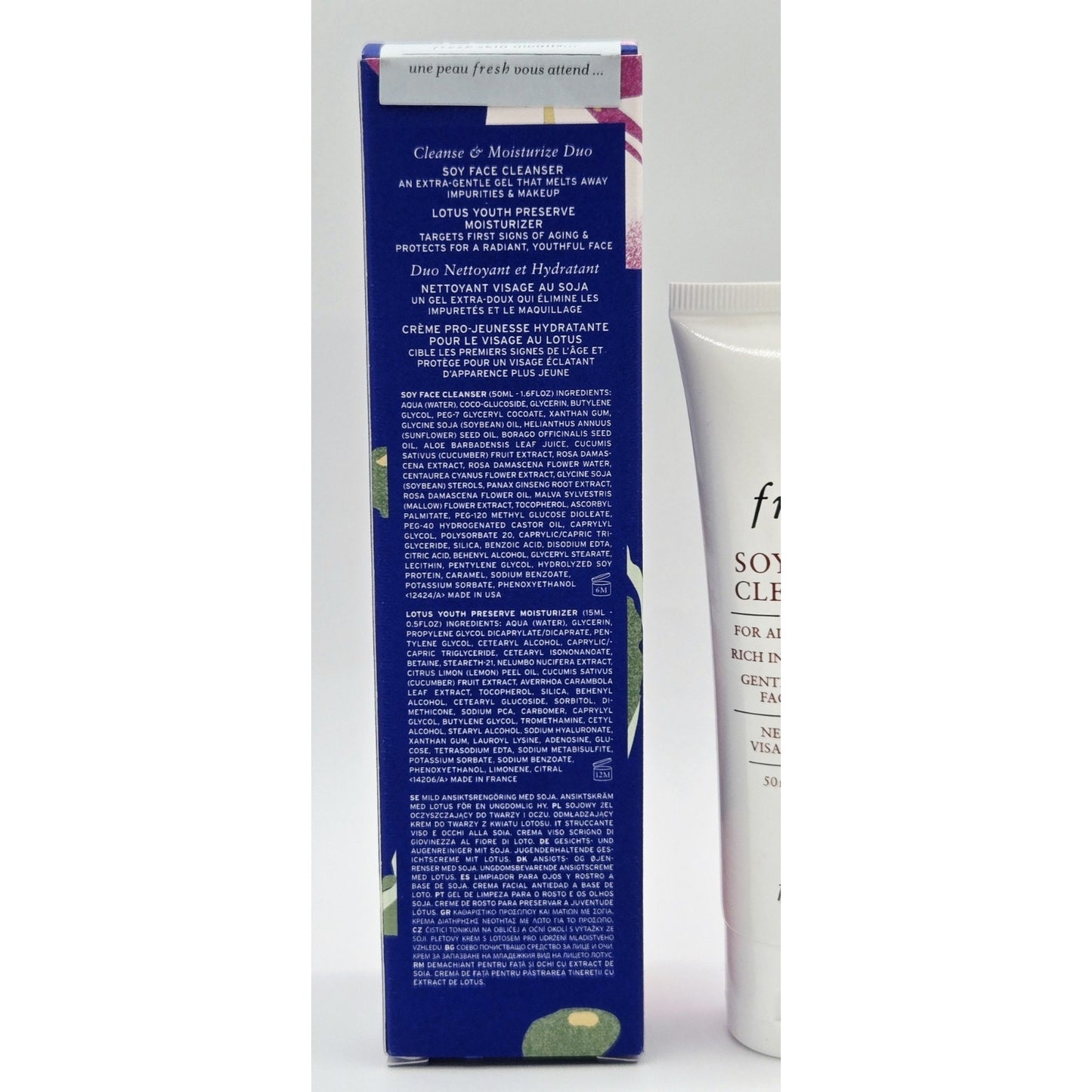 Fresh Soy Face Cleanser & Lotus Moisturizer Trial Set + Full Soy Cleanser 5oz