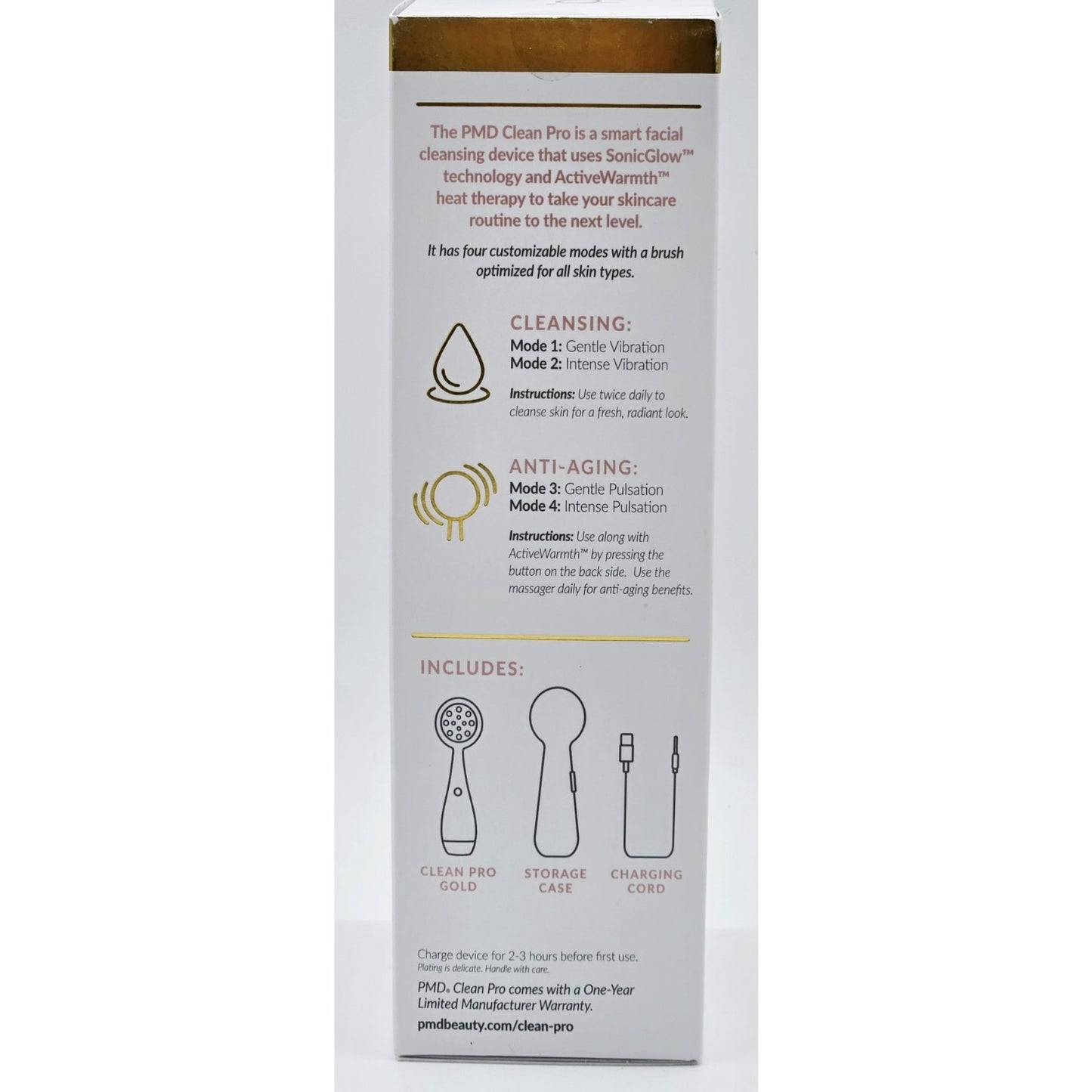 Pmd Clean Pro Smart Facial Cleansing Device With 24K Gold Plated Therapy Massage