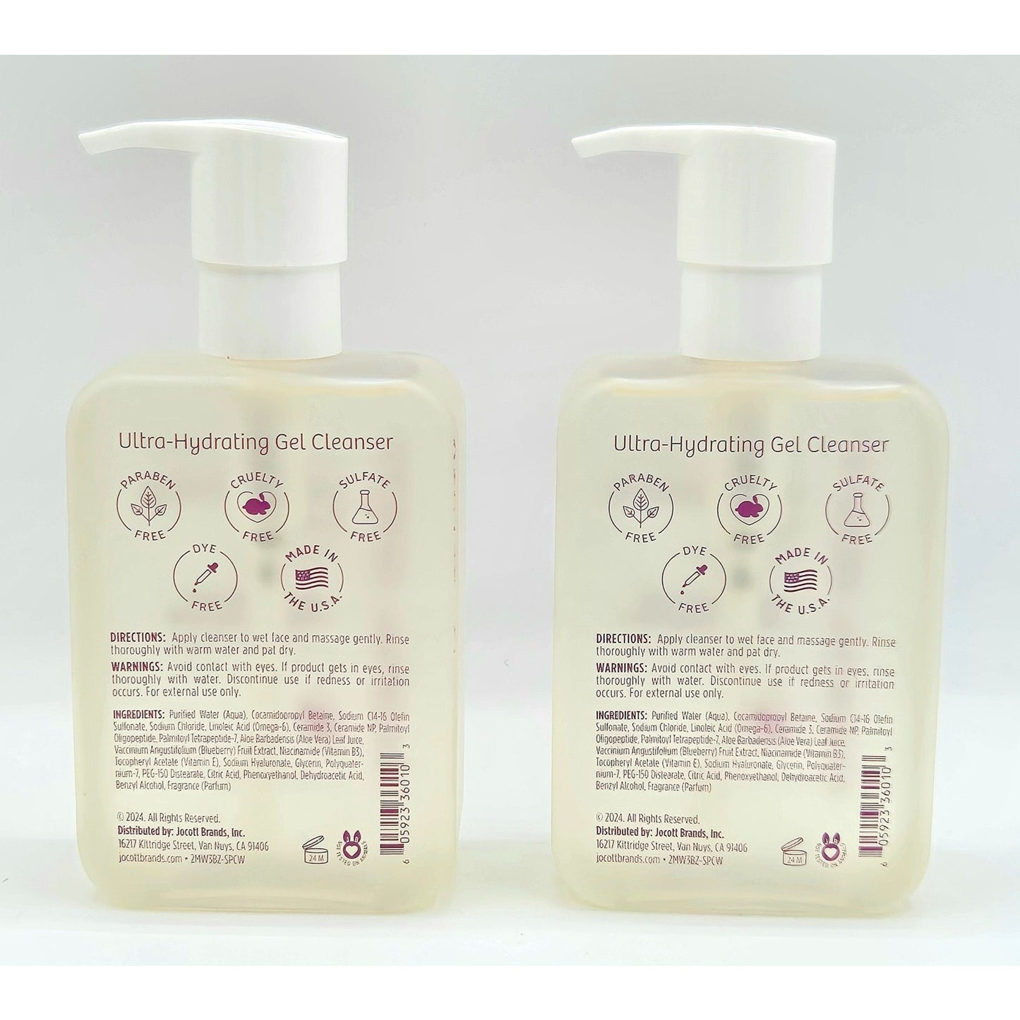 2-Pack Essential Beauty Ultra-Hydrating Gel Hyaluronic Cleanser 8 oz ea.