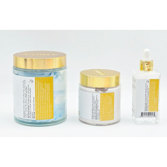 Truly Coco Cloud After Shave Moisturizer 2 oz, After Shave Serum 0.7 fl oz & Vanilla Baby Shimmer Body Butter 2.8 oz Set