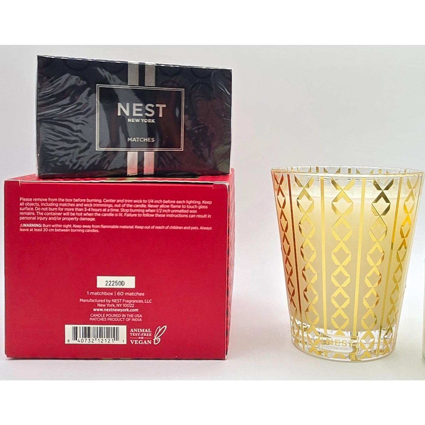 NEST Fragrances HOLIDAY Scented Candle & Matchbox Set 8.1 oz w/ Truly Gift