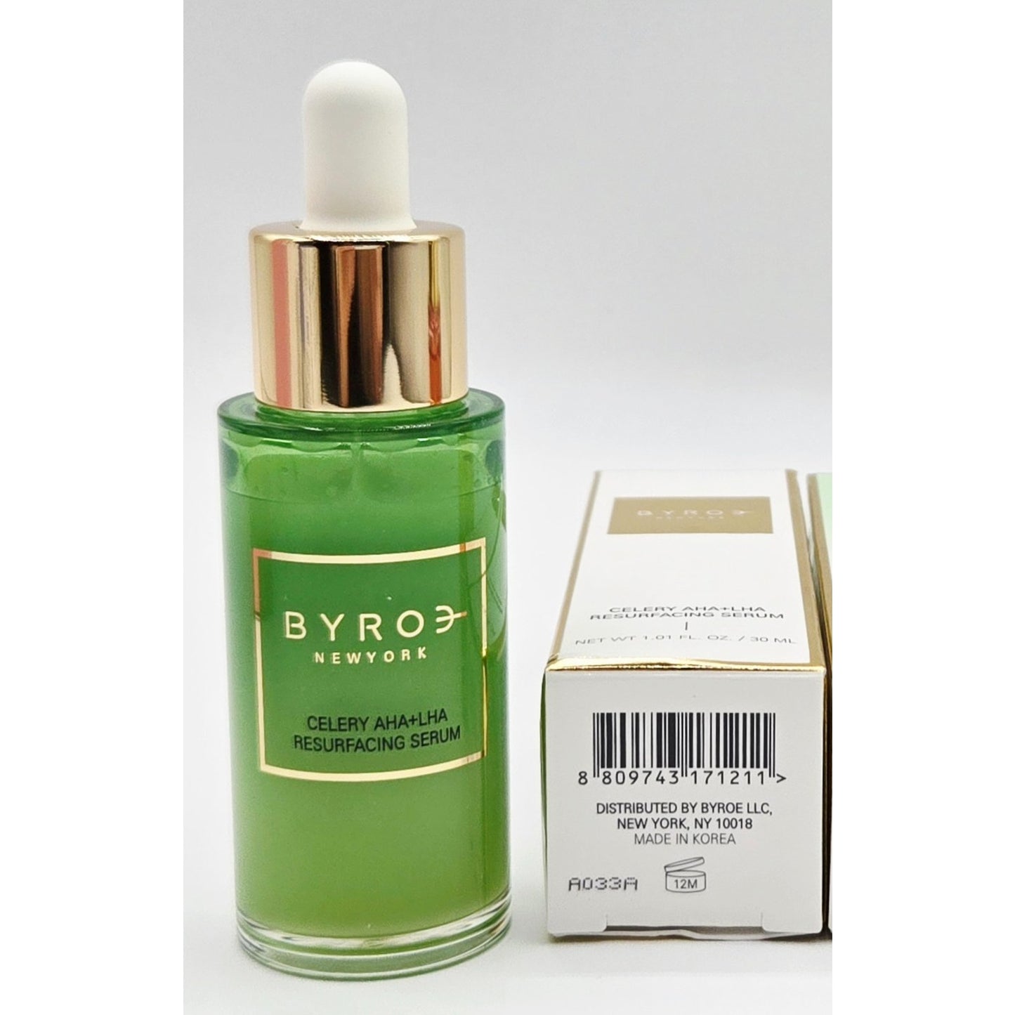 BYROE NEW YORK Celery AHA + LHA Resurfacing Serum 1oz/30mL Full SZ SEAL BOX $86