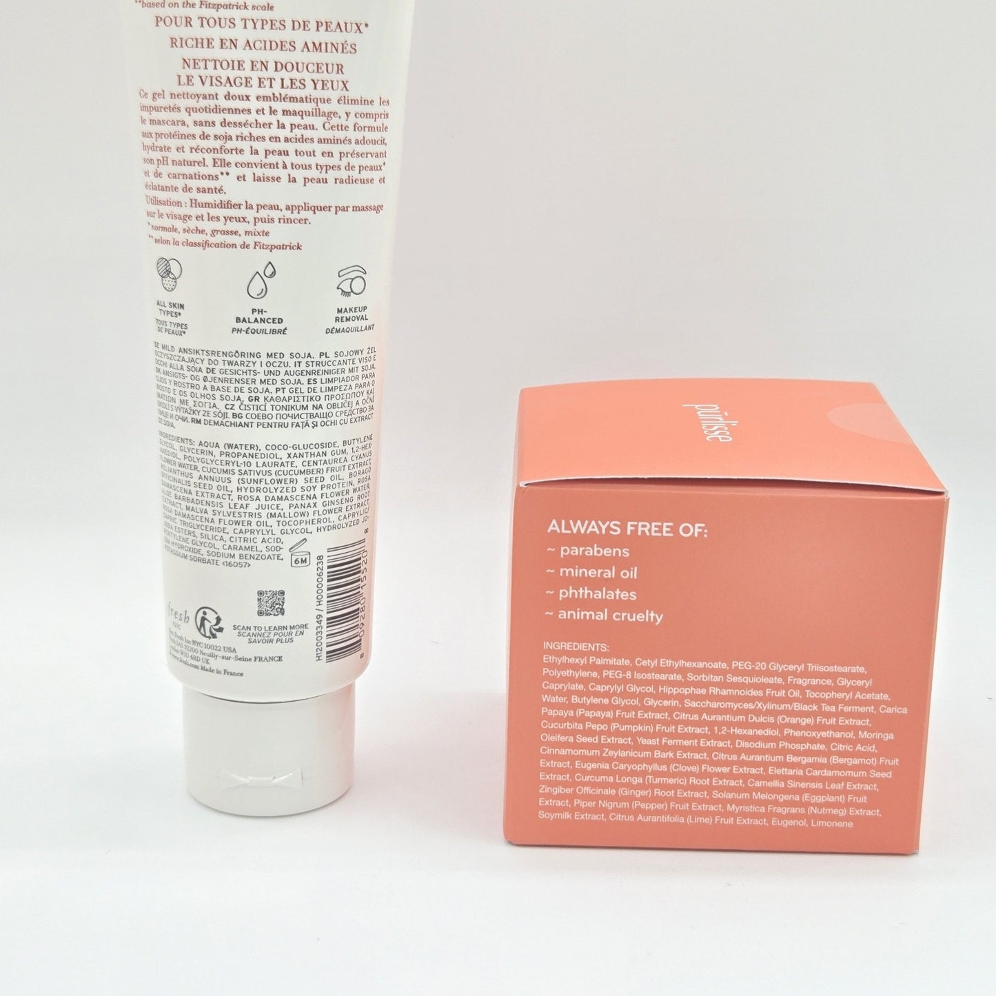 Fresh Soy Face Cleanser 5 Oz & Purlisse Pumpkin Chai Latte Cleansing Balm 2.7 Oz