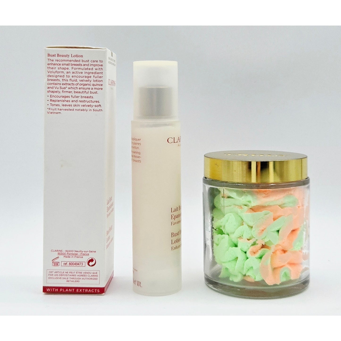 Clarins Buste Beauty Extra-Lift Lotion 1.7oz +Truly Nice Melons Boob Polish 2 oz