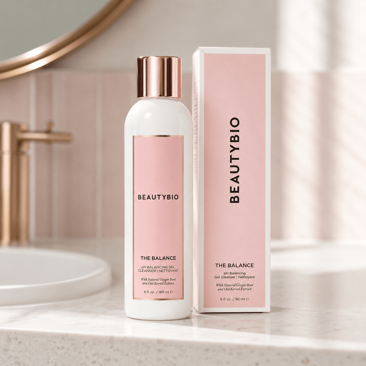 BeautyBio The Balance pH Balancing Daily Gel Cleanser 6 fl oz packaging detail