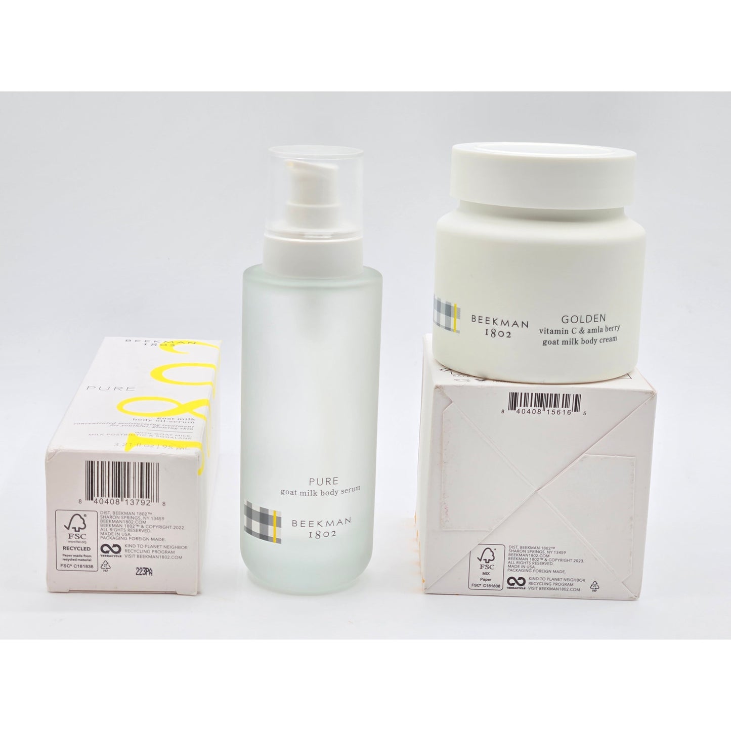 Beekman 1802 Golden Goat Milk, Amla, Vit-C Cream/ Postbiotic Squalane Body Oil