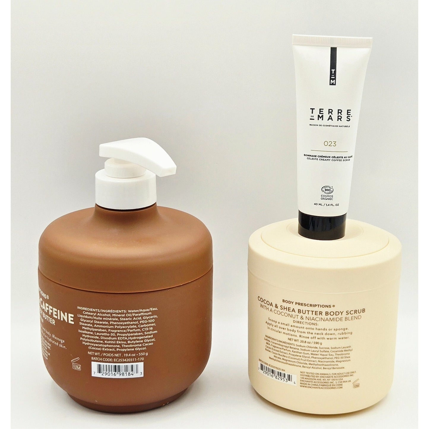 Body Prescriptions Squalane/Caffeine Body Butter + Cocoa/Shea Scrub***Bonus