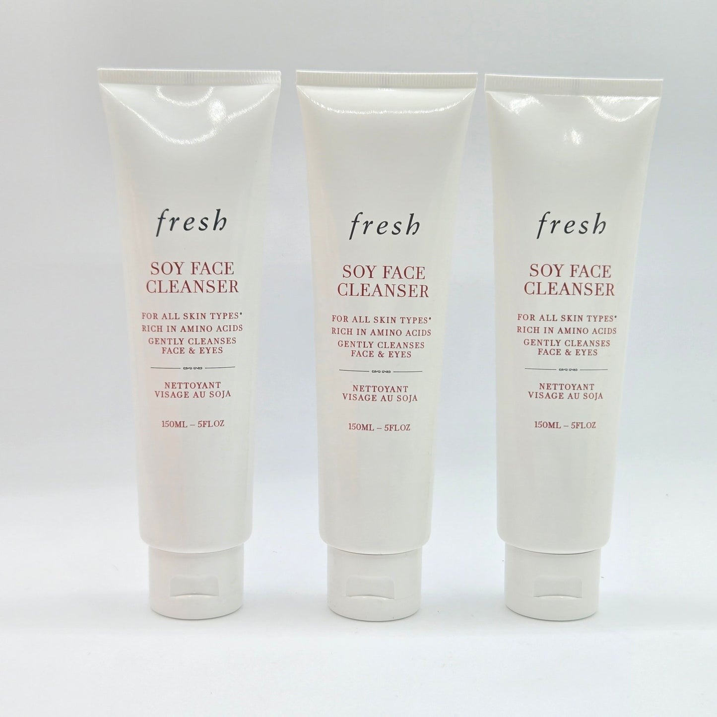 Fresh Soy Face Cleanser 5oz x3, 1.6 oz (16.6oz) , 0.5 oz Fresh Lotus Preserve