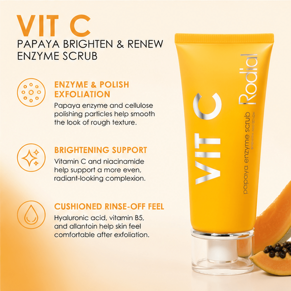 Rodial Vit C Papaya Brighten & Renew Enzyme Scrub 2.36 fl oz