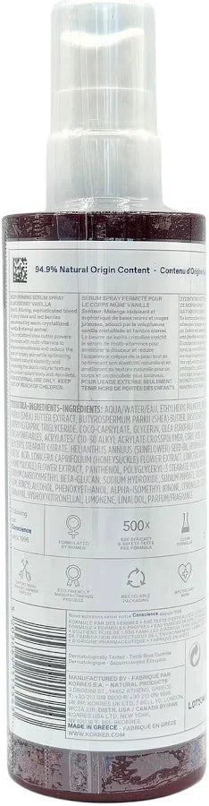 Korres Blackberry Vanilla Body Firming Serum Spray 8.45 fl oz / 250 mL
