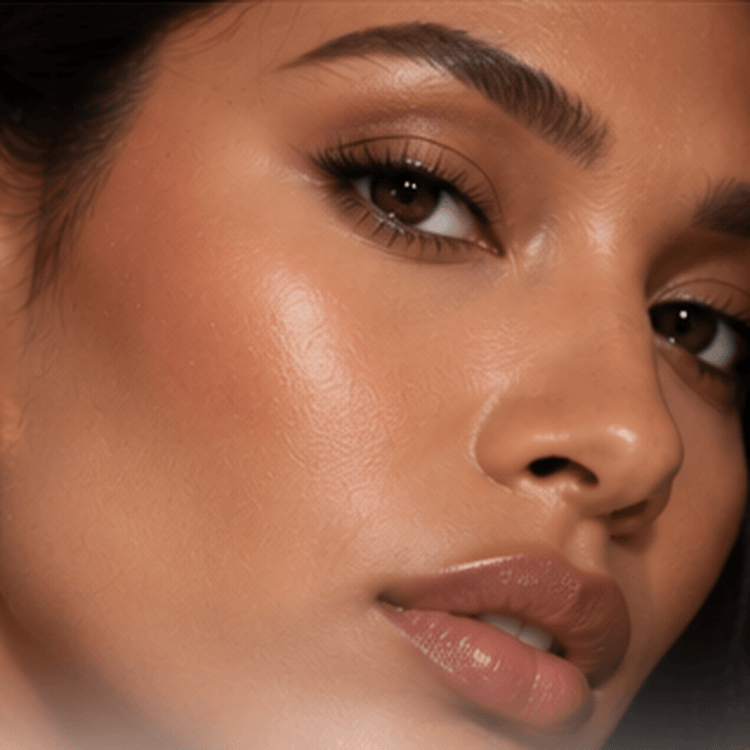 Close-up portrait with defined cheek structure and shaped features for the Sculpt & Define effect