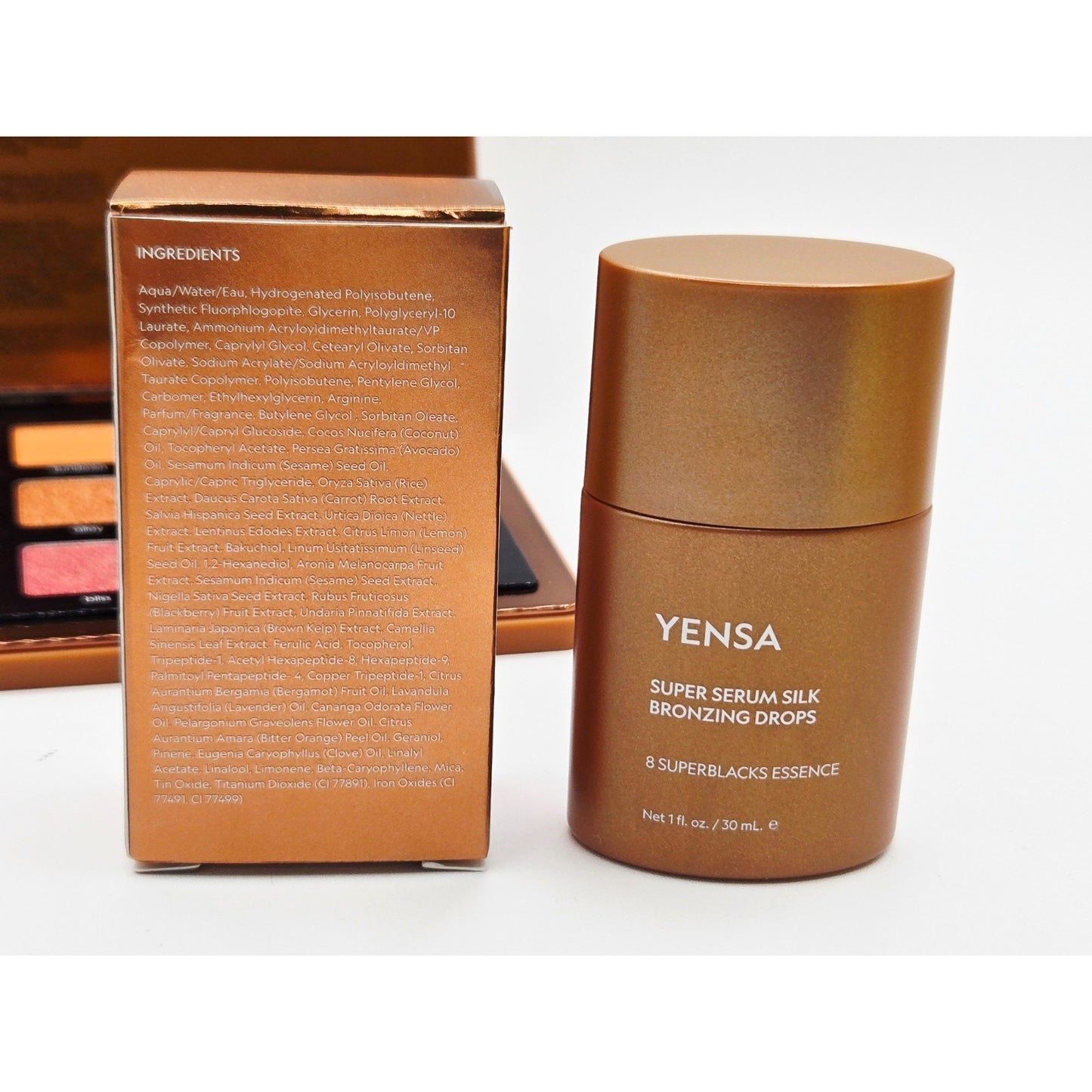 Natasha Denona Bronze Eyeshadow Palette w/ Yensa Super Serum Silk Bronzing Drops