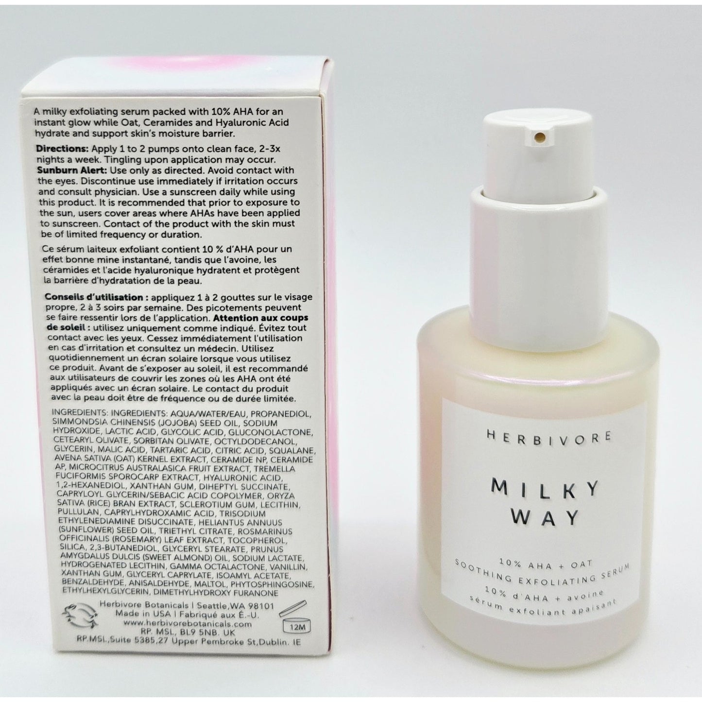 Herbivore- Milky Way - 10% AHA + Oat - Soothing Exfoliating Serum - 1 fl. oz,