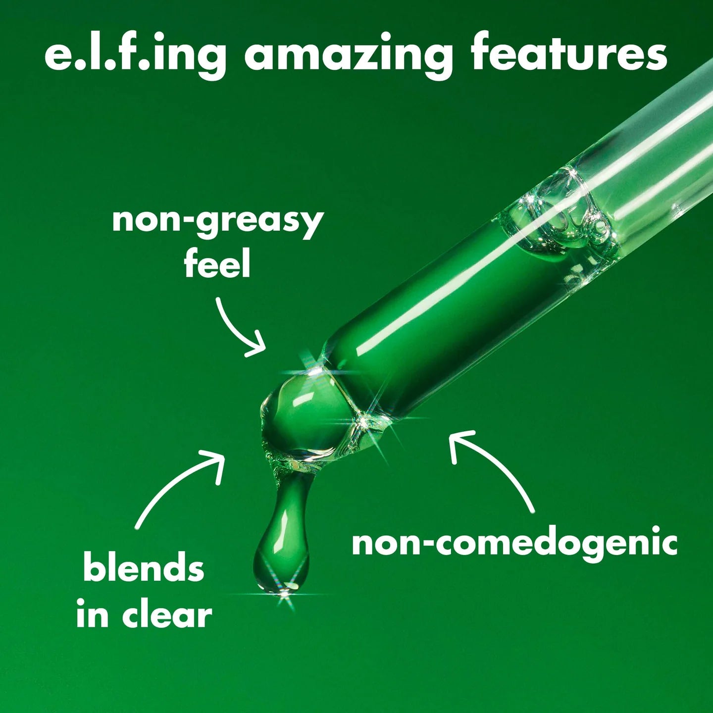 e.l.f. PLZ Clarify Facial Oil green texture swatches