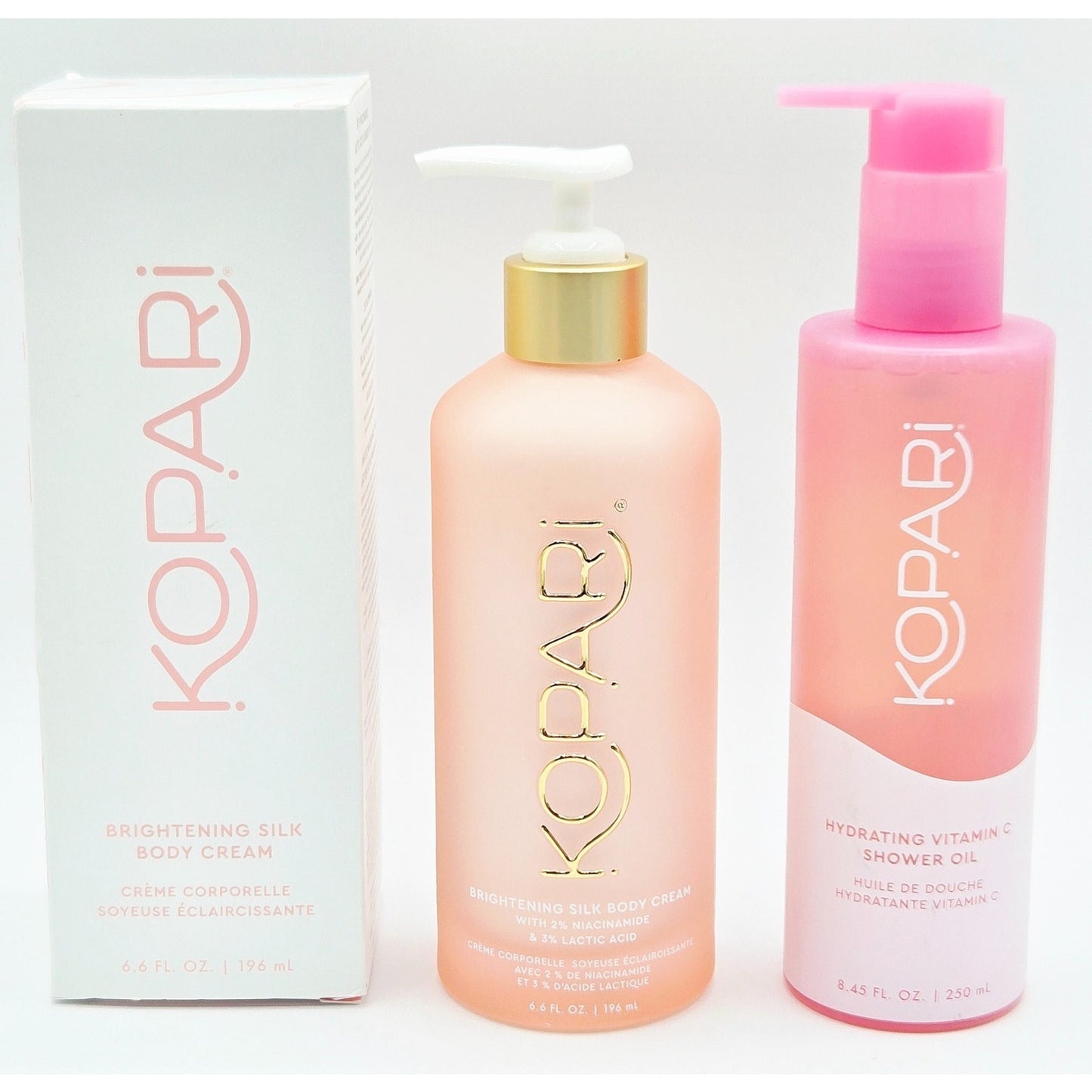Kopari Brightening Silk Body Cream 6.6oz + Hydrating Vitamin C Shower Oil 8.45oz