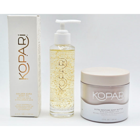 KOPARI BEAUTY Golden Aura Body Oil 3.3 oz & Ultra Restore Body Butter 7.7 oz NEW