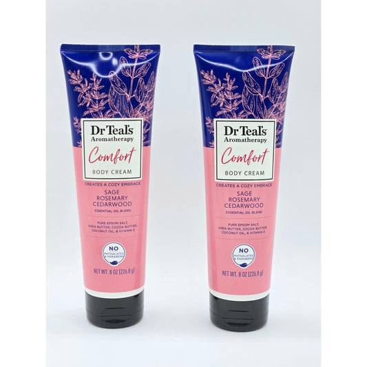 2x- Dr. Teal’s Aromatherapy Comfort Body Cream 8 oz. ea. - Sage, Rosemary - NEW