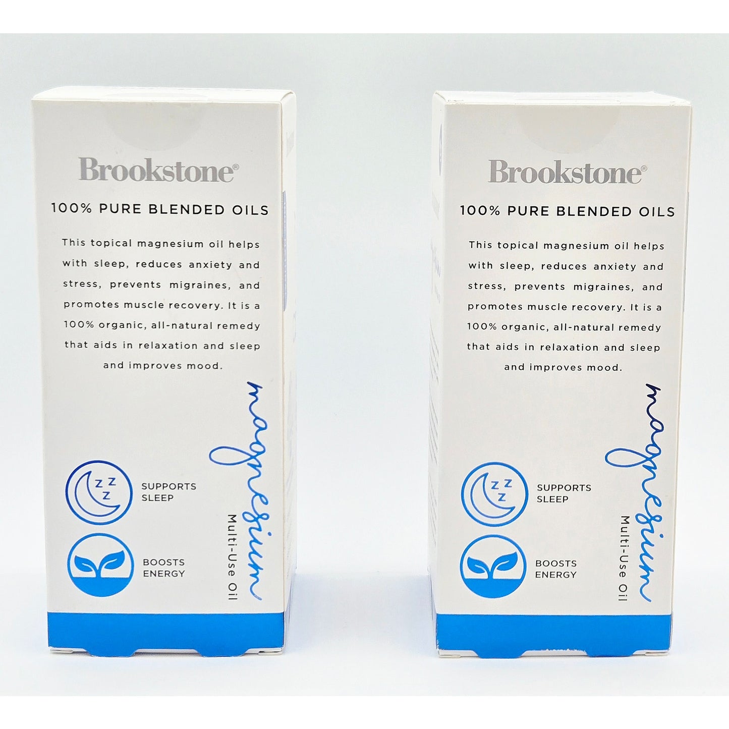 Brookstone Magnesium 4 oz (2 Pack) - 100% Pure Blended Oils w/ Spray & Dropper