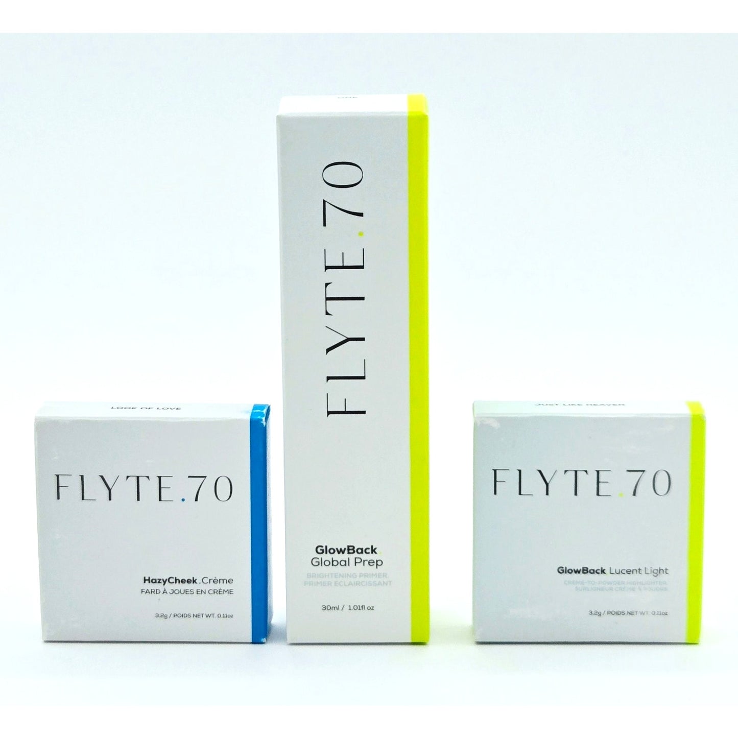 Flyte 70 GlowBack Brightening Primer- Hazy Cheek Creme+Creme to Powder Hilighter