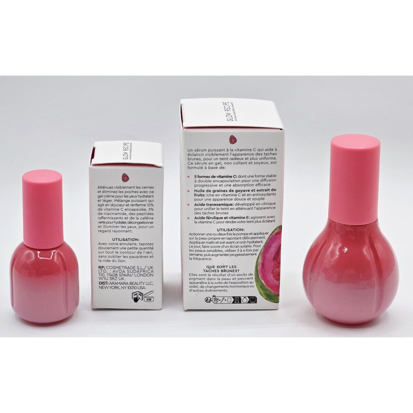 Glow Recipe Guava- Vitamin C Dark Spot Serum 1 oz & Bright Eye Gel Cream 0.5 oz