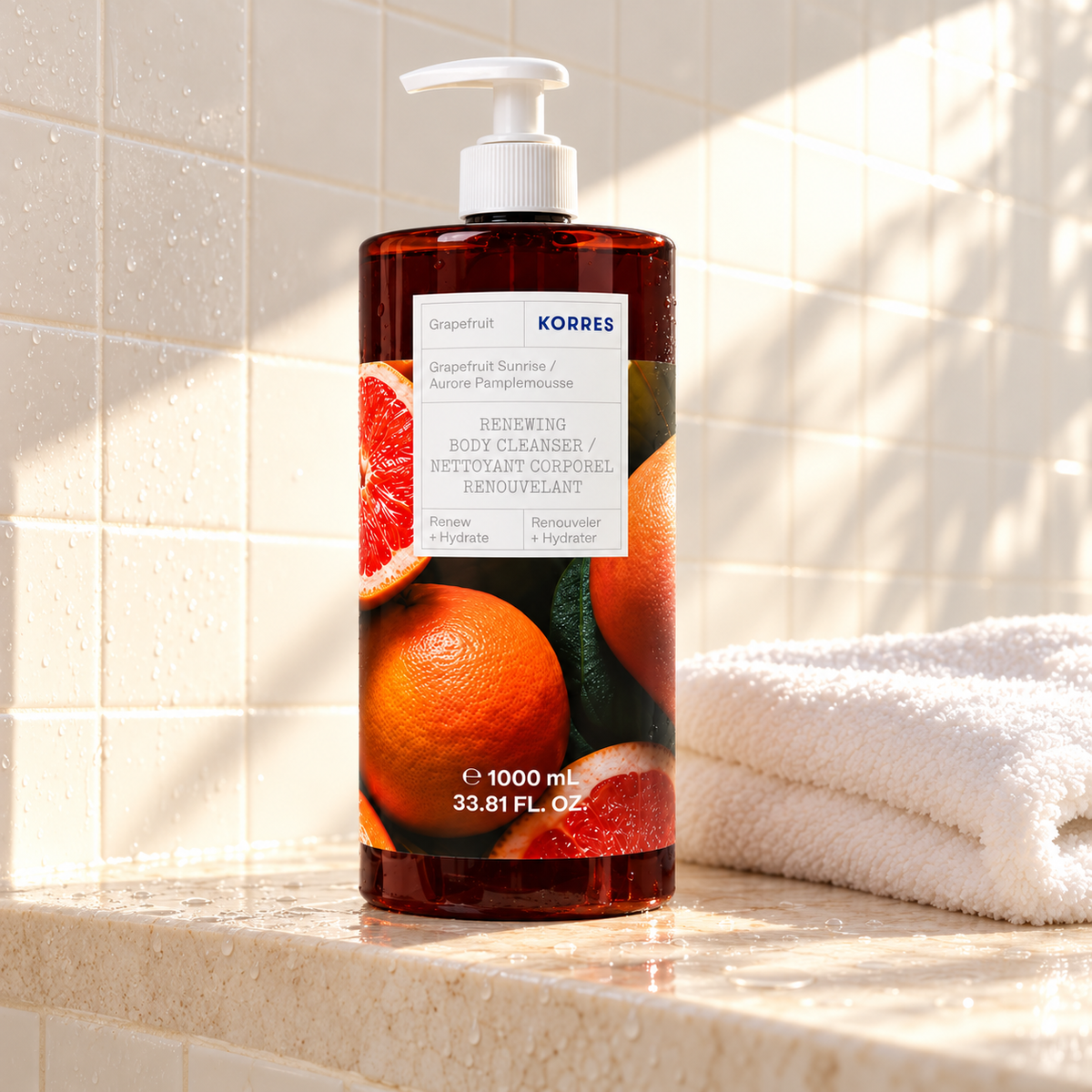 Korres Grapefruit Sunrise Renewing Body Cleanser 33.81 fl oz / 1 L