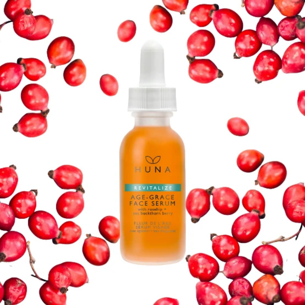 Huna Revitalize Age-Grace Face Serum 30 mL botanical oil serum detail