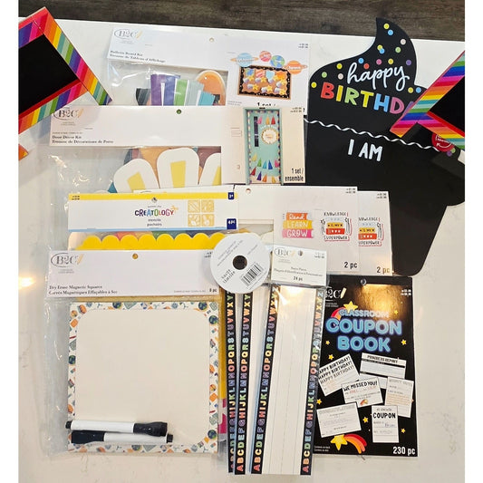 Teacher Classroom Decorations, Stickers, Writing Pads, B-Day Board