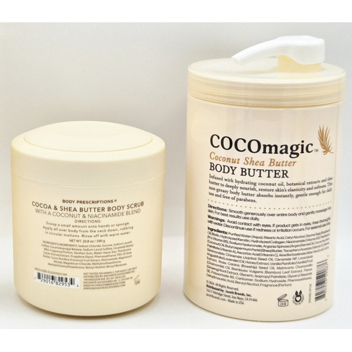 Cocomagic Shea Body Butter 24 oz & Body Prescriptions Cocoa Shea Scrub 20.8 oz
