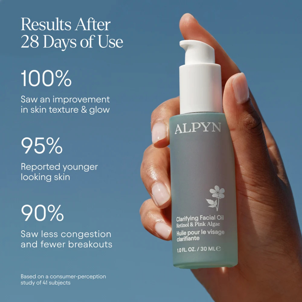 Alpyn Beauty Clarifying Facial Oil with Retinol + Pink Algae 1 fl oz / 30 mL
