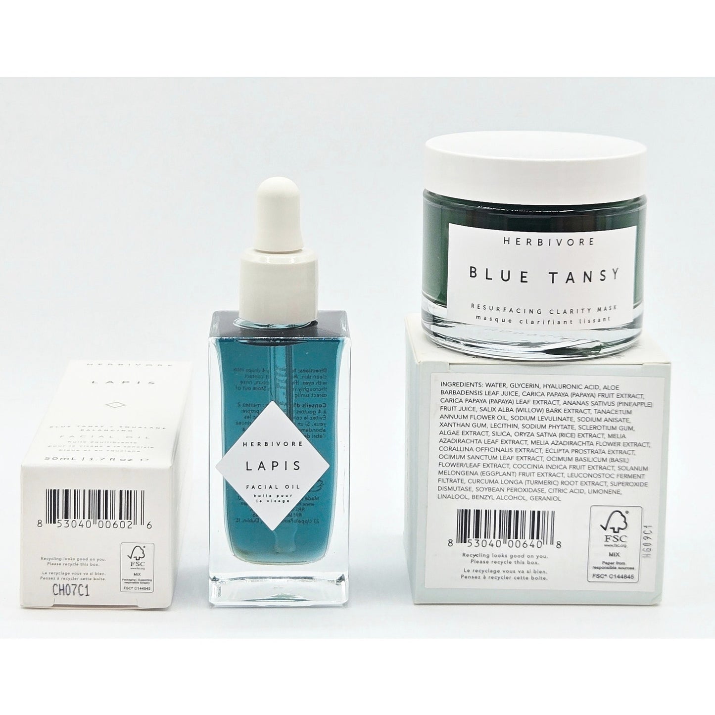 Herbivore LAPIS Balancing Facial Oil 1 oz & Blue Tansy Facial Mask 2.02 oz