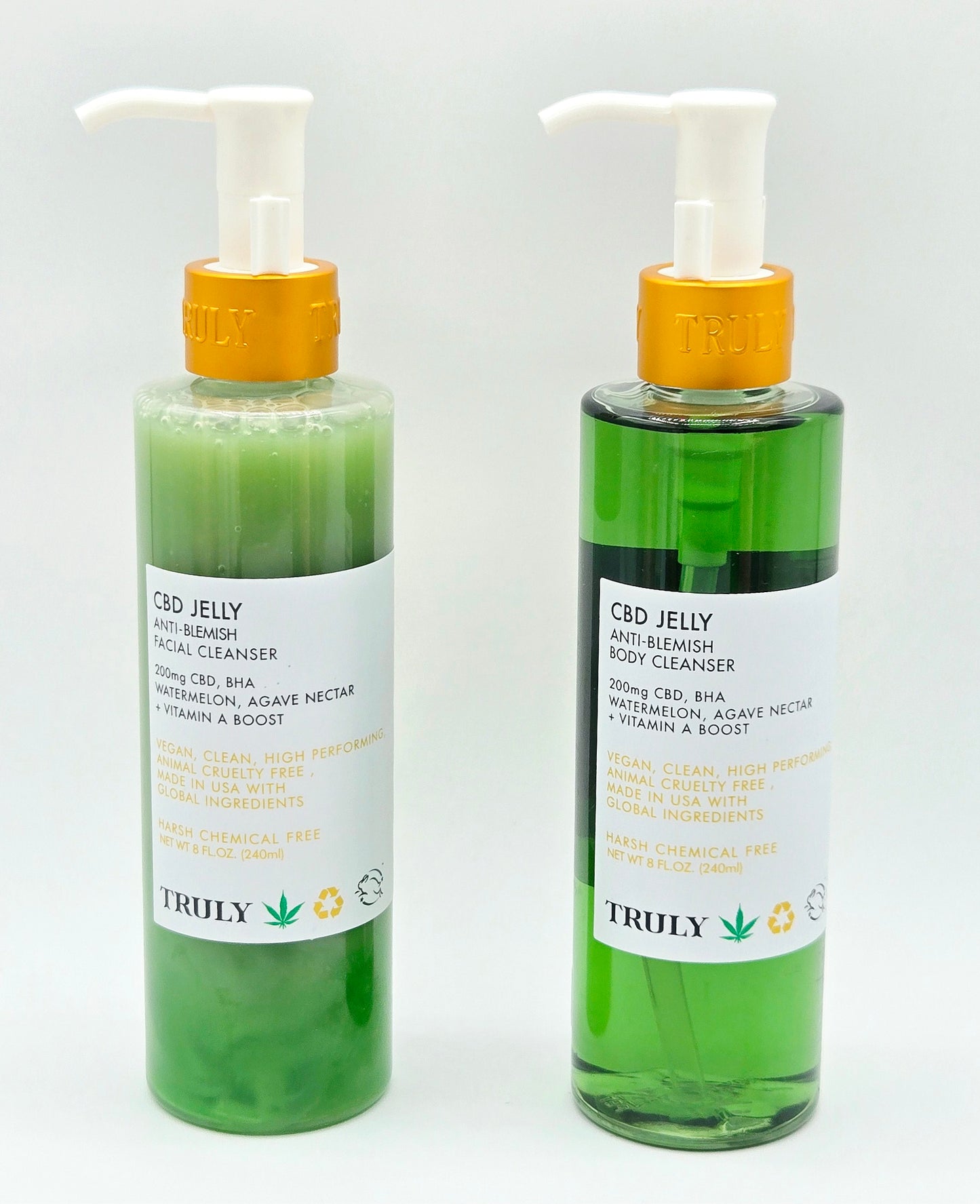 Truly CBD Anti-Blemish Facial and Body Cleanser Set 8 oz each