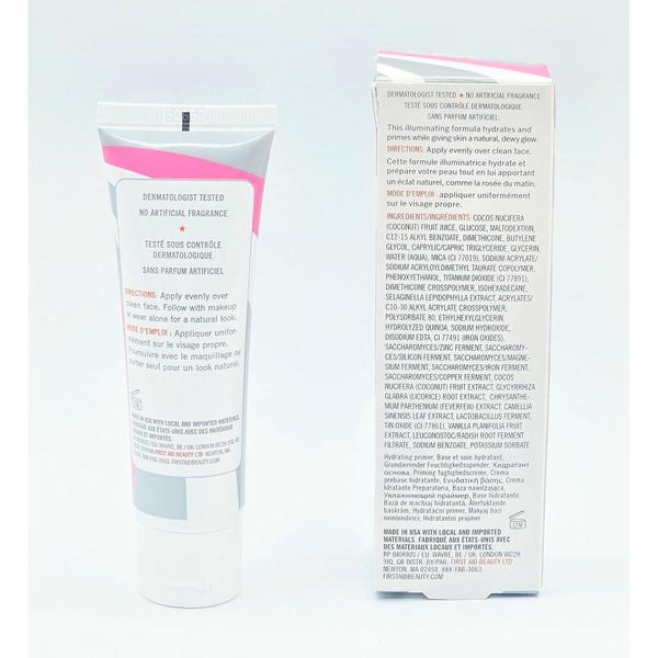 White First Aid Beauty Coconut Skin Smoothie Priming Moisturizer tube with pink and white label, 1.7 fl oz.