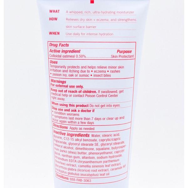 White First Aid Beauty Ultra Repair Cream tube with red and black text, showing drug facts and ingredients.