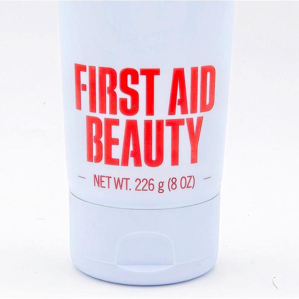 White First Aid Beauty Ultra Repair All Over Cream 8 fl oz tube with red logo and net weight.