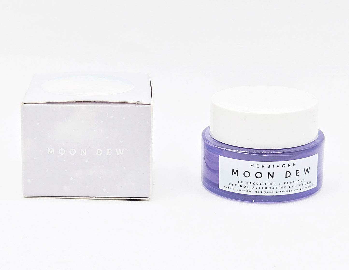 Herrivore Moon Dew skincare product with packaging on a white background