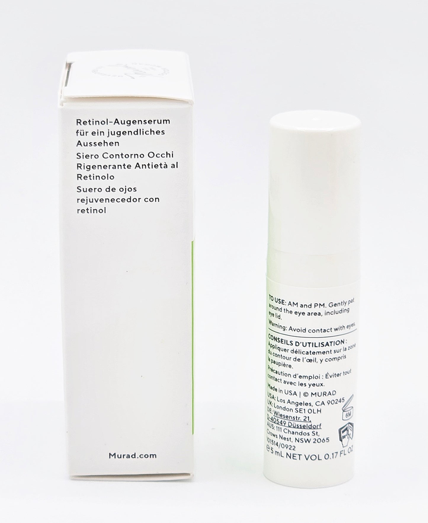 Murad Resurgence Retinol Youth  Renewal Face Serum 0.5 fl oz & Eye Serum 0.17 fl oz