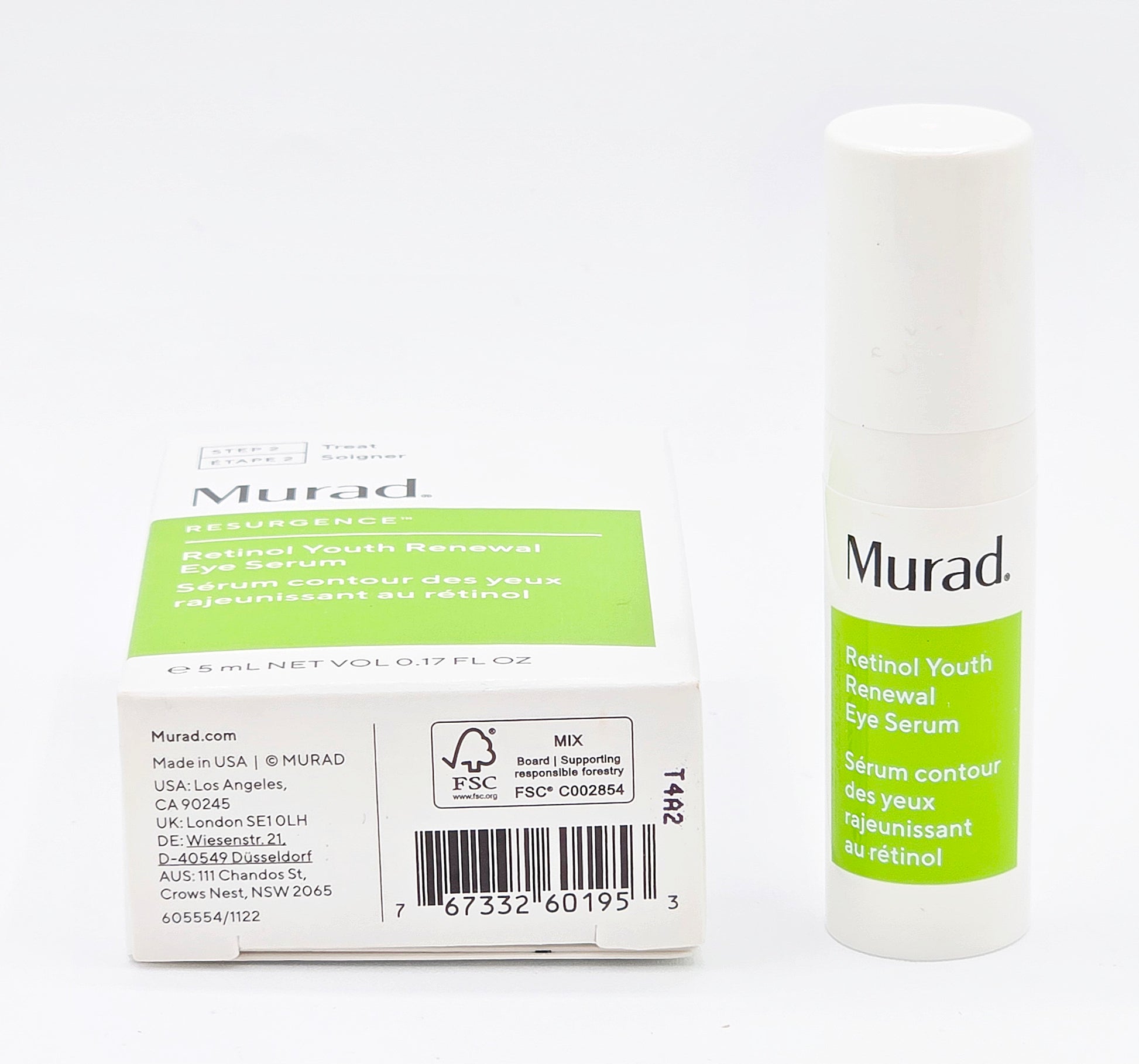 Murad Retinol Youth Renewal Eye Serum with packaging on a white background