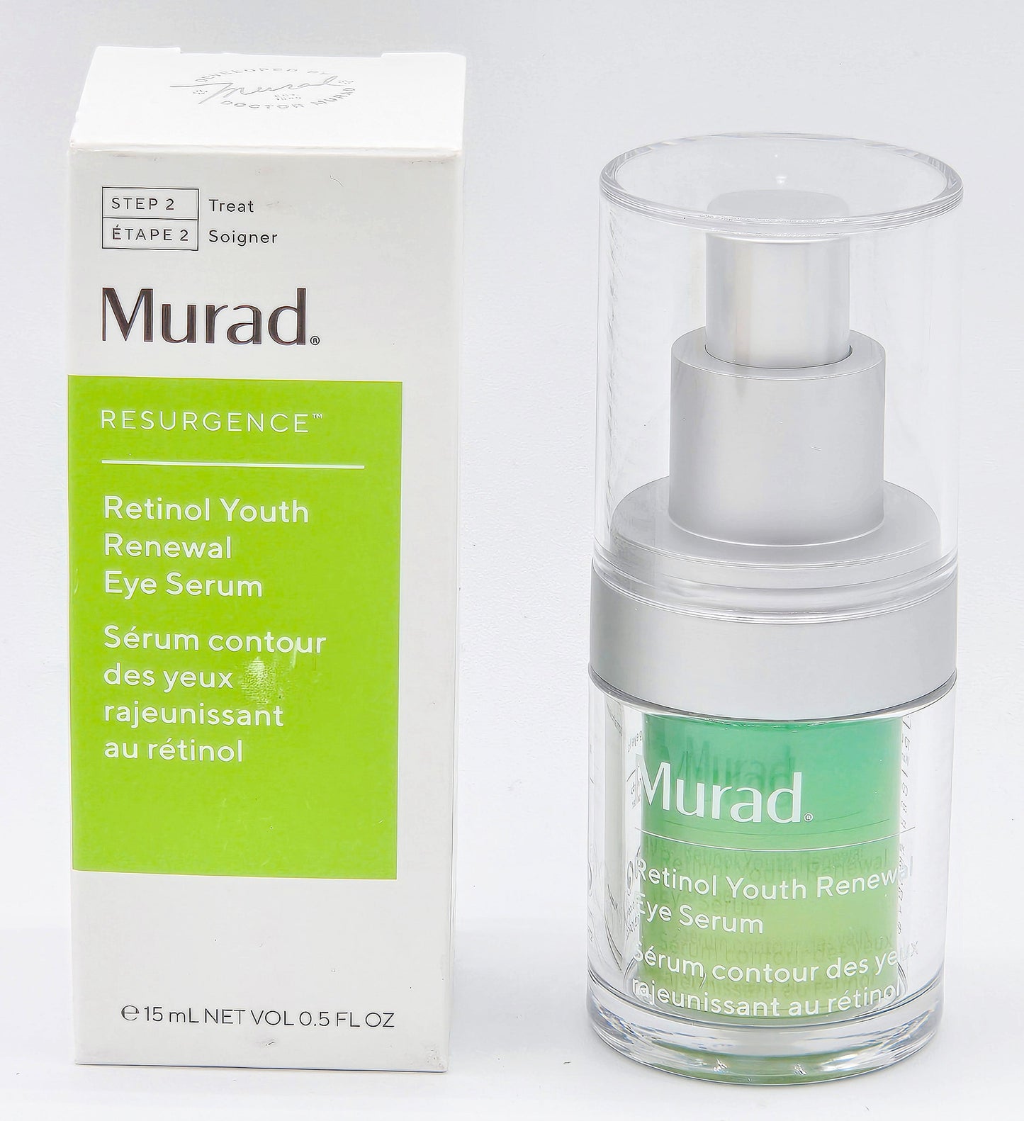 Murad Retinol Youth Renewal Eye Serum with packaging on a white background