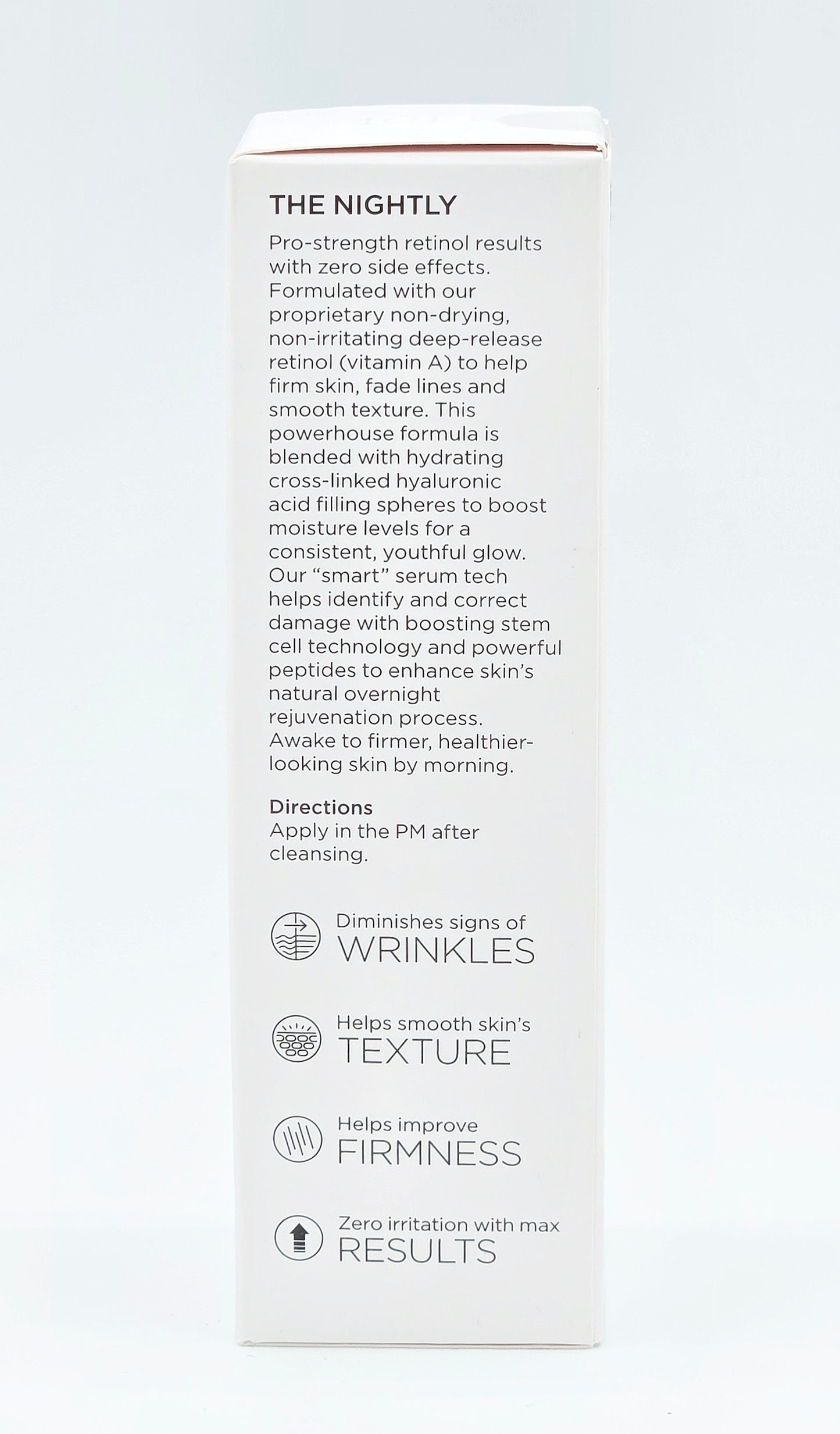 Product packaging with text on a white background