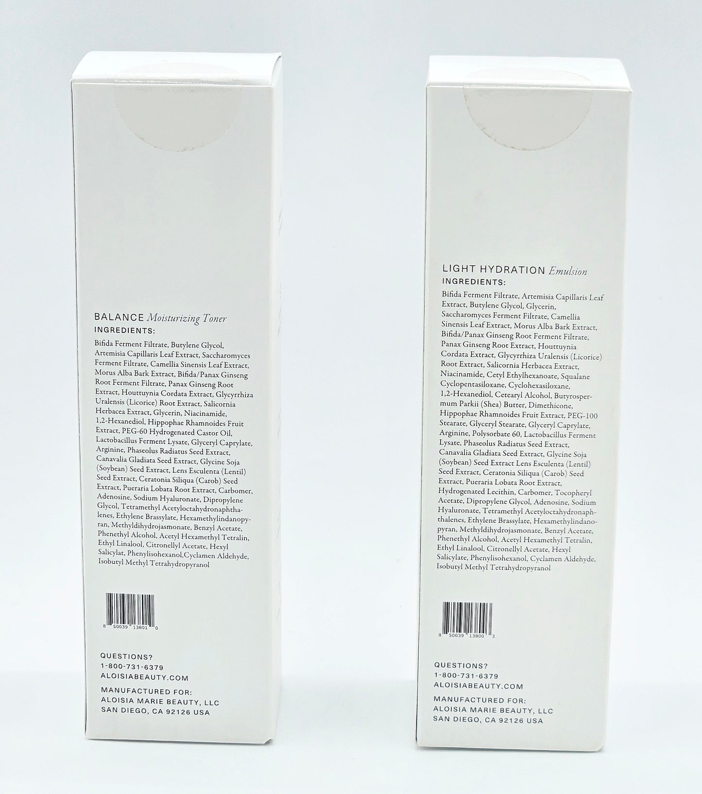 Aloisia Beauty Balance Toner & Light Hydration Emulsion Set 4.06 fl oz each