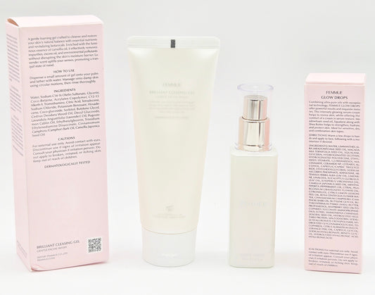 Skincare products including a tube, bottle, and boxes on a white background